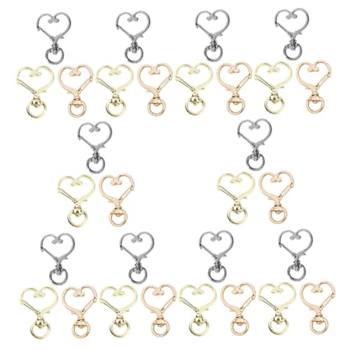 KONTONTY 30 Stück Liebe Schlüsselanhänger DIY Keychain Kit Zubehör zur Schlüsselanhängerherstellung schlusselanhanger schlüsselanhänger clip Schlüsselbundklammern und -ringe Drehverschluss von KONTONTY