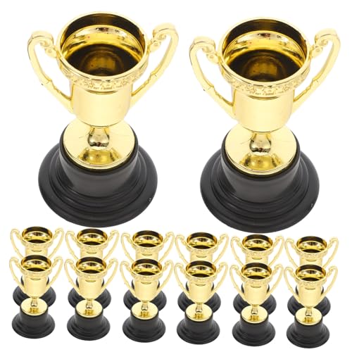 KONTONTY 30 Stück Plastiktrophäen Spielzeugtrophäen Pokale Kleine Preispokale Turniertrophäen Minitrophäen Auszeichnungen Sporttrophäen Minitrophäen Wiederverwendbar von KONTONTY