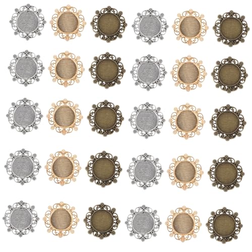 KONTONTY 30 Stück Teiliges Alloy Lünetten Anhänger Rohlinge Verarbeitung Langlebige Schmuckträger für Diy Schmuckherstellung Vintage Schmuckzubehör für Personalisierte Anhänger KONTONTY 30 Stück Teiliges Alloy Lünetten Anhänger Rohlinge Verarbeitung Langlebige Schmuckträger für Diy Schmuckherstellung Vintage Schmuckzubehör für Personalisierte Anhänger von KONTONTY