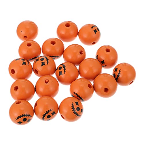 KONTONTY 30 Stück Teiliges Halloween Holzperlen Orange Runde Lose Perlen für DIY Schmuck Basteln und Halloween Deko Tischdekorationen KONTONTY 30 Stück Teiliges Halloween Holzperlen Orange Runde Lose Perlen für DIY Schmuck Basteln und Halloween Deko Tischdekorationen von KONTONTY