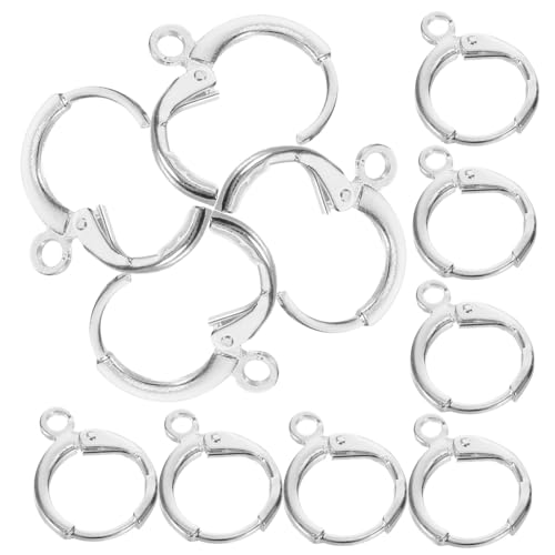 KONTONTY 30 Stück Teiliges Runde Ohrhaken aus Metall Silberfarben für DIY Schmuckherstellung Glatte Oberfläche Leichte Ohrhaken für Handgemachte Ohrringe und Ohrschmuckprojekte von KONTONTY