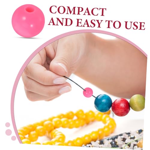KONTONTY 300 Stück Acrylperlen Rund Abstandshalter für Schmuckherstellung Leicht Kratzfest Glänzend Geeignet für Diy Armbänder Halsketten Basteln Rosafarbene Perlen für Kreative Accessoires von KONTONTY