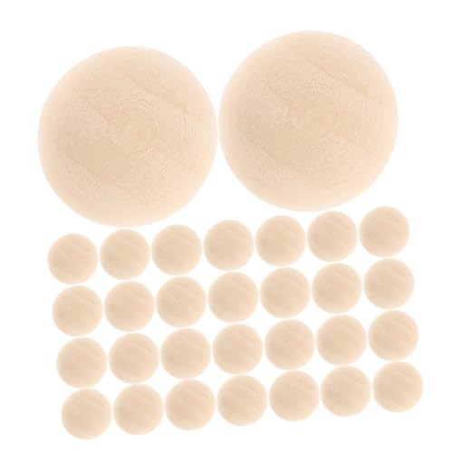 KONTONTY 300 Stück Halbe Holzkugeln Naturbelassen zum Basteln DIY Holzperlen zum Bemalen und Färben Vielseitige Holzornamente für Schmuckherstellung Partydekoration und Handwerksprojekte von KONTONTY
