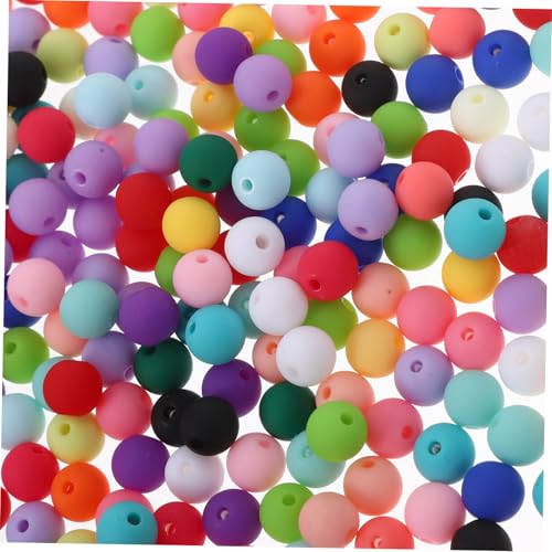 KONTONTY 300 Stück Runde Frosted Acrylperlen in Regenbogenfarben Lose Schmuckperlen für Diy-armbänder Halsketten Handyketten Flexible Bastelperlen für Individuelle Gestaltung von KONTONTY