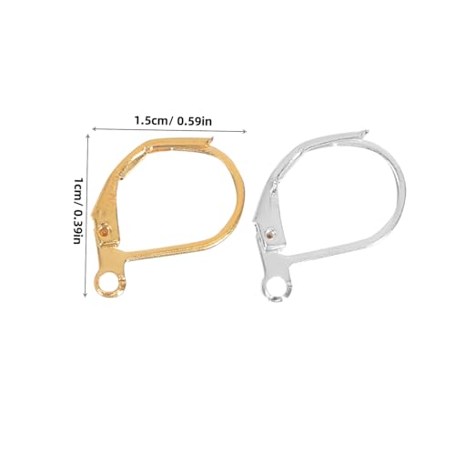 KONTONTY 300 Stück Schmuck Ohrhaken D-förmige Französische Ohrbügel Elastische Ohrhaken in Gold und Silber für DIY Ohrringherstellung Leichte Glänzende Verschlüsse für Schmuckzubehör von KONTONTY