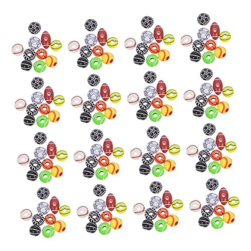 KONTONTY 300 Stück Teiliges Sportperlen Acryl mit Baseball Basketball Tennis Volleyball Fußball Rugby Motiven Leichte Schmuckperlen für DIY Armbänder Halsketten Schlüsselanhänger von KONTONTY