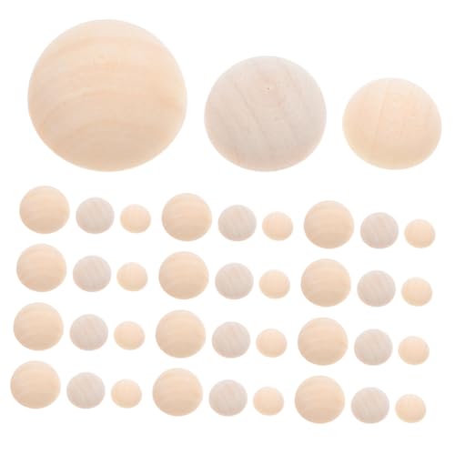 KONTONTY 300Stücke Halbe Holzperlen Unfertige Bastelperlen Holz für DIY Projekte Dekoration Früherziehung Basteln und Heimparty Dekoration von KONTONTY