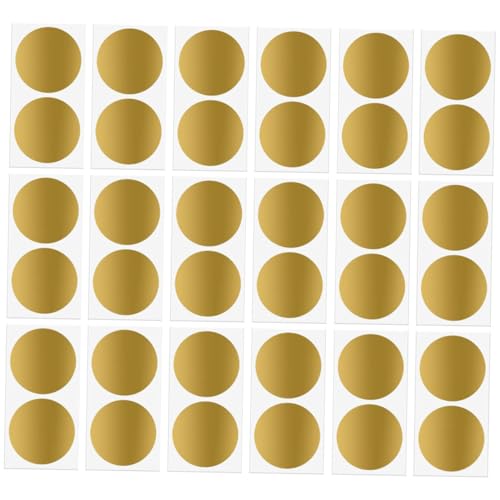 KONTONTY 30Stücke Aufkleber Runde Selbstkleber für DIY Scratch Off Spiele Goldene Oberfläche für Hochzeiten Babypartys und von KONTONTY