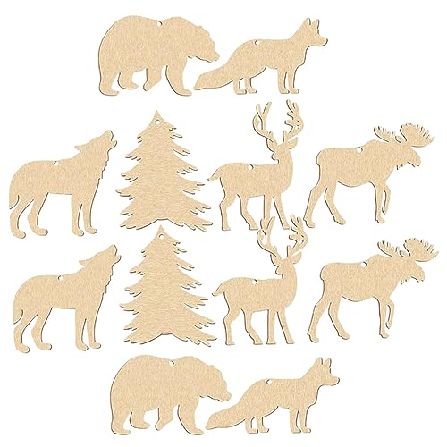 KONTONTY 30Stücke DIY Holzscheiben Tieranhänger Unvollendete Holzstücke Für Bastelarbeiten Glatte Kanten Für Dekoration Geschenkanhänger Und Projekte Verschiedene von KONTONTY
