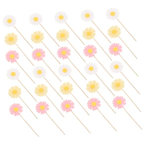 KONTONTY 36 Stück Daisy Cupcake Toppers Blumige Kuchendekoration für Geburtstagsfeiern Babypartys und Frühlingsfeste Leicht und Einfach zu Verwenden Tortendeko für Jede KONTONTY 36 Stück Daisy Cupcake Toppers Blumige Kuchendekoration für Geburtstagsfeiern Babypartys und Frühlingsfeste Leicht und Einfach zu Verwenden Tortendeko für Jede von KONTONTY