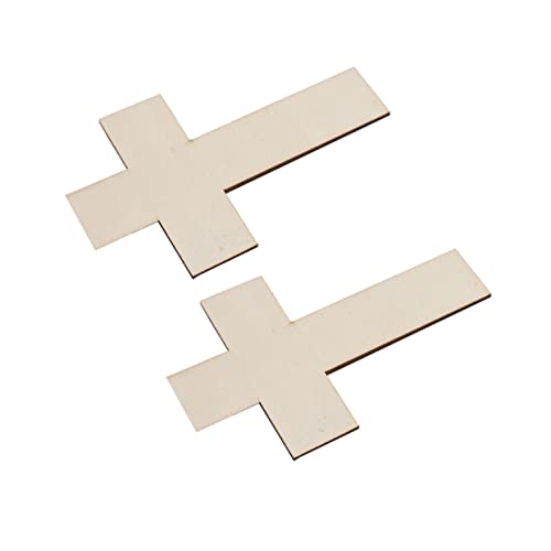 KONTONTY 36 Stück Holzkreuzendekorationen Handwerk Stifte Kreuzverzierung Leerzeichen Holzscheiben Bambus Khaki von KONTONTY