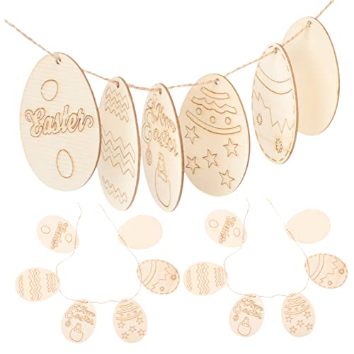 KONTONTY 36 Stück Osterdeko Aus Holz Klein Groß Unfertige Eierausschnitte Holzausschnitte Zum Basteln Ostern Unvollendete Ornamente Leere Holzausschnitte Ostern Holzausschnitte Holzscheiben von KONTONTY