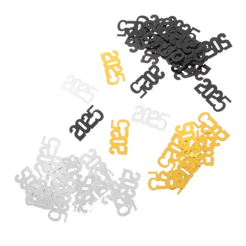 KONTONTY 3Er-Pack Neujahrskonfetti -Pailletten Silvester Tischläufer Konfetti für den Abschluss Frohes neues Jahr-Party Abschlusssaison Dekoration goldenes Konfetti Papier von KONTONTY