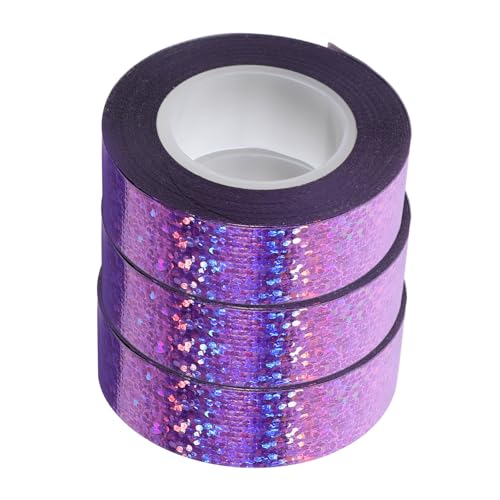 KONTONTY 3Rollen Glitzerbandaufkleber Farbiges Klebeband für Bastelprojekte Schweres Gewebeband Transparentes Klebeband für Rückstandsloses Abziehen Vielseitig Einsetzbar für DIY von KONTONTY