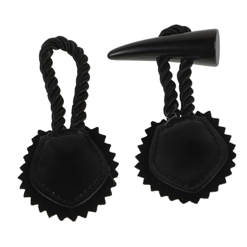 KONTONTY 4 Paare Bekleidungszubehör mit Knöpfen Knebelverschlüsse nähen annähbarer Knebelverschluss Jacken für Pullover-Knopf-Zubehör Verschluss mit Knotenknöpfen Harz Black von KONTONTY