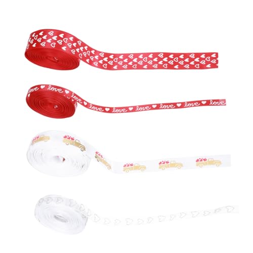 KONTONTY 4 Rollen Valentinstag Band Feiern Rot Valentinstag Verpackungsband Schleife Süßigkeiten-herzband Diy Band Zubehör Diy Handgefertigtes Bastelband Sackleinenband Für Polyester KONTONTY 4 Rollen Valentinstag Band Feiern Rot Valentinstag Verpackungsband Schleife Süßigkeiten-herzband Diy Band Zubehör Diy Handgefertigtes Bastelband Sackleinenband Für Polyester von KONTONTY