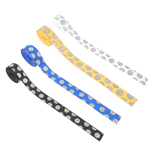 KONTONTY 4 Rollen Volleyball Geschenkband Polyester Ribbons in Weiß Schwarz Blau Reißfest Glatte Kanten für Basteln Partydeko Geschenkverpackung Blumenarrangements und DIY projekte von KONTONTY