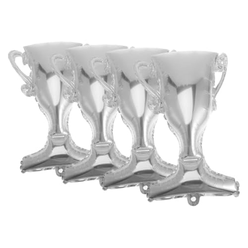 KONTONTY 4 Stück Aluminium Folien Trophäenballons Silberne Abschlussfeier Deko Luftballons für Geburtstagsfeiern und Schulabschlüsse Langlebig und Elegant von KONTONTY