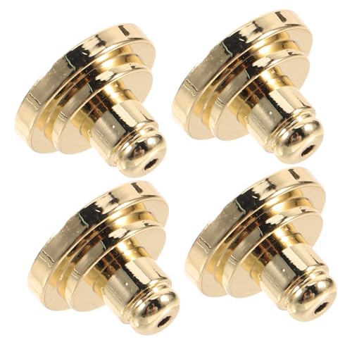 KONTONTY 4 Stück Clip Auf Der Rückseite Der Ohrringe Ohrlochabdeckungen Für Den Sport Ohrringheber Zurück Ohrstecker-verschlüsse Für Ohrstecker Ohrheber Golden Messing von KONTONTY