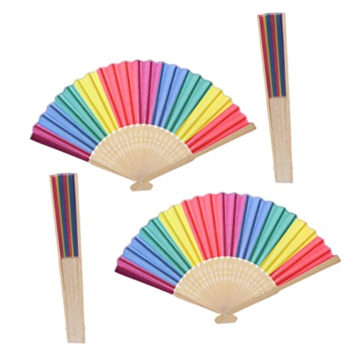 KONTONTY 4 Stück Fächer Kreative Regenbogen Klappfächer aus für Fotorequisiten für Hochzeiten Partys und Bühnenaufführungen KONTONTY 4 Stück Fächer Kreative Regenbogen Klappfächer aus für Fotorequisiten für Hochzeiten Partys und Bühnenaufführungen von KONTONTY