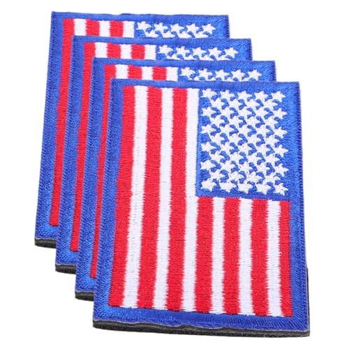 KONTONTY 4 Stück Flaggen Klett patches mit Amerikanischem Flaggen design Bestickte Aufnäher zum Aufbügeln und Befestigen für Hüte Rucksäcke Jacken und Hosen Einfach Anzubringen und von KONTONTY