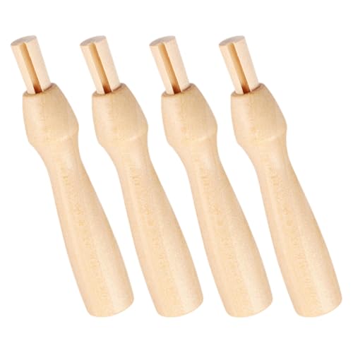KONTONTY 4 Stück Handstempelgriff Filznadeln Griffe Nadelfilzzubehör Anfänger Handwerk Freundliche Stanznadelgriffe Erwachsene Wollfilznadeln Werkzeuge Minder Handheld Khaki Holz von KONTONTY