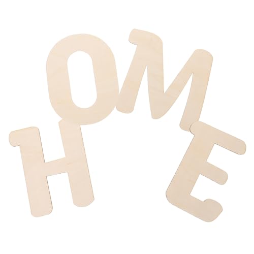 KONTONTY 4 Stück Holzbuchstaben Bastelsets Pappbuchstaben Blanko Brettspiel Gefälschte Schablonen Zum Basteln Wiederverwendbare Befüllbare Buchstaben Sukkulenten Runde von KONTONTY