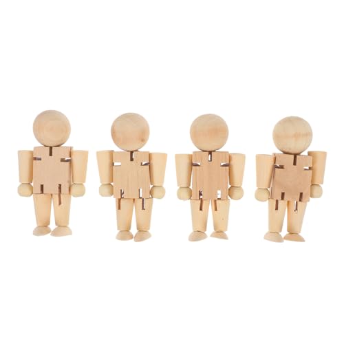 KONTONTY 4 Stück Holzfiguren Roboter Nussknacker Aus Schlichtem Holz Wildes Roboterspielzeug Posiert Als Holzfigur Figurenkörper Aus Naturholz Schaufensterpuppe Zeichnen Holz Beige KONTONTY 4 Stück Holzfiguren Roboter Nussknacker Aus Schlichtem Holz Wildes Roboterspielzeug Posiert Als Holzfigur Figurenkörper Aus Naturholz Schaufensterpuppe Zeichnen Holz Beige von KONTONTY
