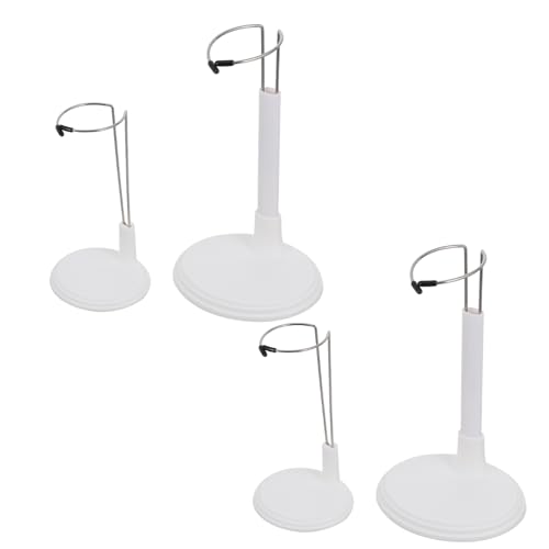KONTONTY 4 Stück Puppenständer Puppenhalter Anzeige Gestell Stützständer Für Puppen Inhaber Zahlen Stand Dolly Heringe Basen Miniatur Runden Gemacht Kinderpuppe Kunststoff Weiß von KONTONTY