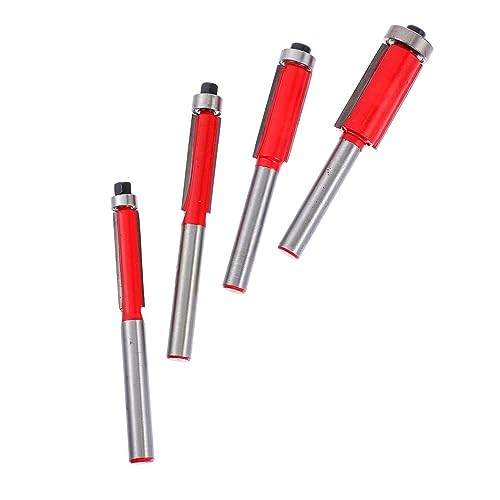 KONTONTY 4 Stück Rand Trimmer Messerkopf trimmen Trimmerfräser Schneiden bündig geschnittener Fräser bündige Trimmbits Router-Bit spülen Klinge yg8-Legierung rot von KONTONTY