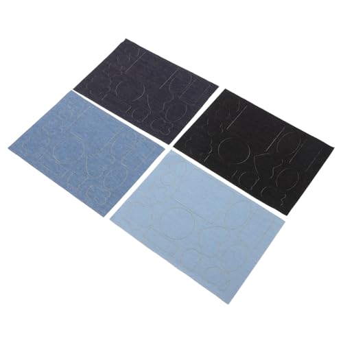 KONTONTY 4 Stück Selbstklebende Jeansflicken in Blau und Schwarz Reißfeste Nahtlose Reparatur-patches für Löcher an Jeans Jacken Taschen Vielseitiges Klebe Herrenbekleidung von KONTONTY