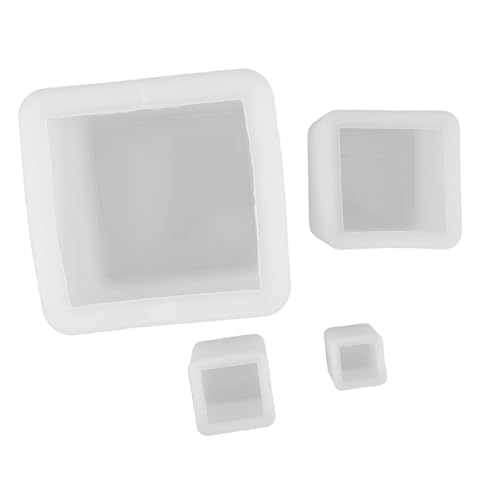 KONTONTY 4 Stück Silikon-gussformen Quadratisch Hitze Kältebeständig Vielseitig für Epoxidharz Kerzen Seifen und Diy-kunstprojekte Weiße Würfel für Kreative Dekoration und Basteln KONTONTY 4 Stück Silikon-gussformen Quadratisch Hitze Kältebeständig Vielseitig für Epoxidharz Kerzen Seifen und Diy-kunstprojekte Weiße Würfel für Kreative Dekoration und Basteln von KONTONTY