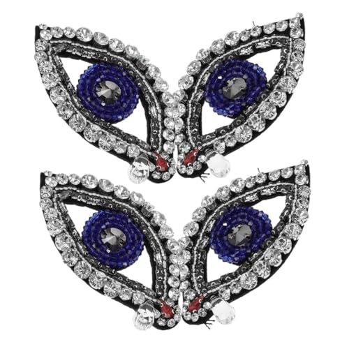 KONTONTY 4 Stück Stoffaufnäher Mit Strassperlen Pailletten-patches Mit Bösem Blick Böser Blick Ohrringe Für Frauen Augenflicken Mit Perlen Böse Augenklappe Blue Glasbohrer KONTONTY 4 Stück Stoffaufnäher Mit Strassperlen Pailletten-patches Mit Bösem Blick Böser Blick Ohrringe Für Frauen Augenflicken Mit Perlen Böse Augenklappe Blue Glasbohrer von KONTONTY
