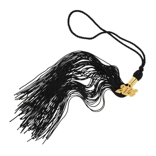 KONTONTY 4 Stück Teiliges Abschluss Quasten Anhänger Schwarz mit Goldenem Charme Dekorative Doktorhut Tassel Anhänger für Abschlussfeier Passend Langlebig und Stilvoll für Bachelor Master von KONTONTY