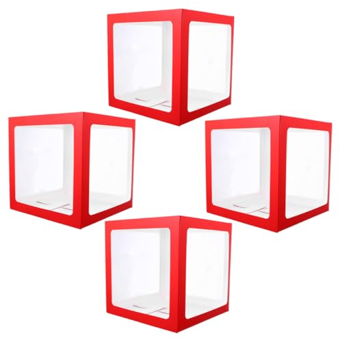 KONTONTY 4 Stück Teiliges Dekoratives Quadratische Transparente Geschenkboxen Leicht Zusammenbaubar für Hochzeit Geburtstag Shower Partydeko von KONTONTY