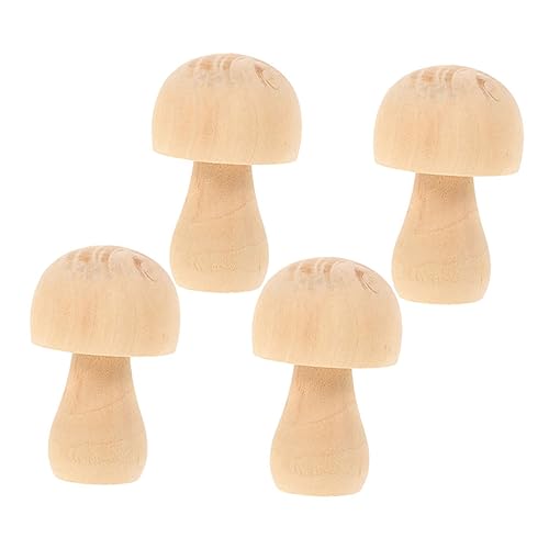 KONTONTY 4 Stück Teiliges Holzpilz DIY für Bemalbare Holzfiguren Kreatives Bastelspielzeug Handgefertigte Pilzornamente für Wohnraumdekoration und Kinderspielspaß KONTONTY 4 Stück Teiliges Holzpilz DIY für Bemalbare Holzfiguren Kreatives Bastelspielzeug Handgefertigte Pilzornamente für Wohnraumdekoration und Kinderspielspaß von KONTONTY