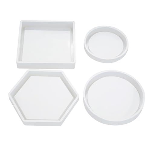 KONTONTY 4 Stück Teiliges Silikon Untersetzer Formen Kreative DIY Epoxidharz Gießform für Quadratische Sechseckige und Runde Getränkeuntersetzer Wiederverwendbar Leicht zu Reinigen KONTONTY 4 Stück Teiliges Silikon Untersetzer Formen Kreative DIY Epoxidharz Gießform für Quadratische Sechseckige und Runde Getränkeuntersetzer Wiederverwendbar Leicht zu Reinigen von KONTONTY