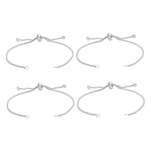 KONTONTY 4 Stück Verstellbare Schiebeketten Armbandverlängerung Langlebige Schmuckketten für DIY Armbandherstellung Faderesistente Metallverlängerung Flexibler Sitz für Handgelenkgrößen von KONTONTY