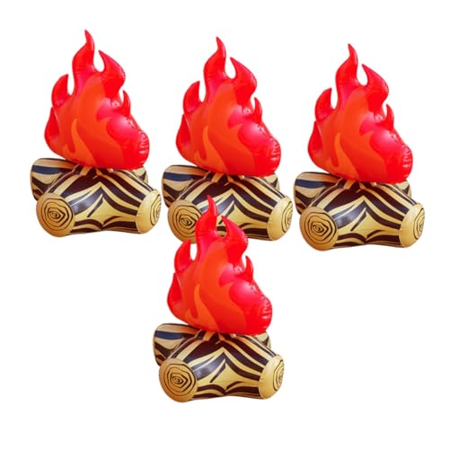 KONTONTY Lagerfeuer-modell Für Partys 4 Stück Aufblasbare Lagerfeuer-requisiten Pvc Künstliches Feuer- Lebendig Einfach Einzurichten von KONTONTY
