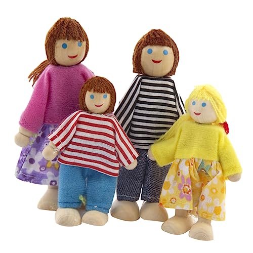 KONTONTY 4 Teiliges Holzpuppen Set Puppenfamilie Für Für Mini Ideal Für Rollenspiele Perfektes Für Jungen Und ädchen Hochwertige Holzfiguren KONTONTY 4 Teiliges Holzpuppen Set Puppenfamilie Für Für Mini Ideal Für Rollenspiele Perfektes Für Jungen Und ädchen Hochwertige Holzfiguren von KONTONTY