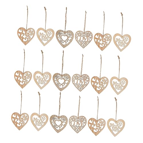 KONTONTY 40 Stück Anhänger Aus Holz Unfertige Holzscheiben Leere Holzscheiben Diy -anhänger Holzscheiben Für Diy Holzscheibe in Herzform Herz Holzausschnitt Herz Holzspäne Hölzern Brown von KONTONTY