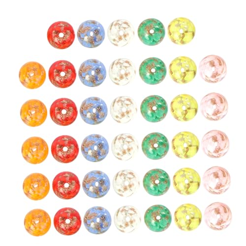 KONTONTY 40 Stück Bunte Glasperlen mit Kreative Spacer Perlen für DIY Schmuckherstellung Runde Handgefertigte Kristallzwischenteile zum Auffädeln und Basteln KONTONTY 40 Stück Bunte Glasperlen mit Kreative Spacer Perlen für DIY Schmuckherstellung Runde Handgefertigte Kristallzwischenteile zum Auffädeln und Basteln von KONTONTY
