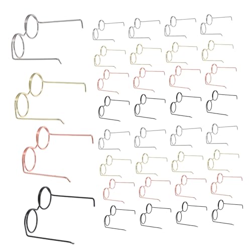 KONTONTY 40 Stück Mini -Rahmenbrille winzige Brille Brillenspielzeug zum Anziehen Gläser Dekore Kostümzubehör für Minipuppen Brillen für Puppen Puppenbrillen Stahldraht KONTONTY 40 Stück Mini -Rahmenbrille winzige Brille Brillenspielzeug zum Anziehen Gläser Dekore Kostümzubehör für Minipuppen Brillen für Puppen Puppenbrillen Stahldraht von KONTONTY