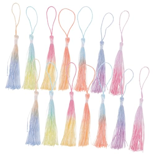 KONTONTY 40 Stück Mini Tassels Lesezeichen Farbverlauf Quasten für DIY Basteln Handgemachte Anhänger Stilvolle Buchdekoration KONTONTY 40 Stück Mini Tassels Lesezeichen Farbverlauf Quasten für DIY Basteln Handgemachte Anhänger Stilvolle Buchdekoration von KONTONTY