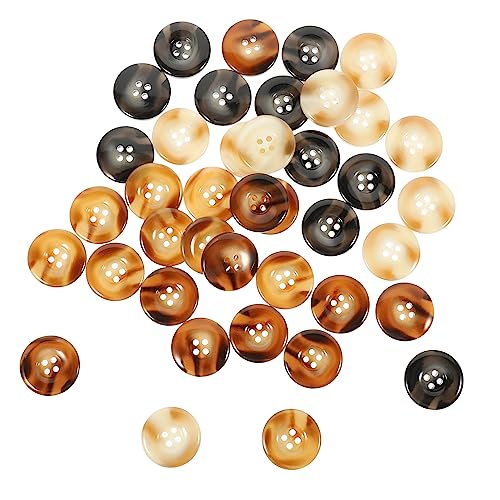 KONTONTY 40 Stück Resin Knöpfe Milchkaffee und Vielseitige Nähknöpfe für Jacken Pullover Mützen und Mehr Vier Augen für Diy Projekte von KONTONTY