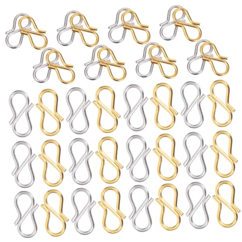 KONTONTY 40 Stück S-förmige Halskettenverschlüsse Aus Edelstahl Anhängerverschlüsse Für Schmuckherstellung Geeignet Für Armbänder Und Halsketten von KONTONTY