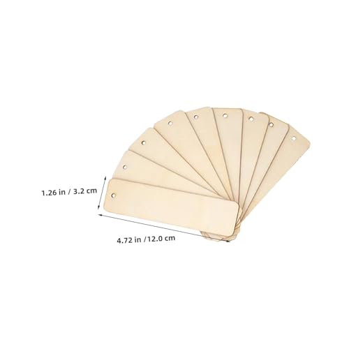 KONTONTY 40 Stück Teiliges Blanko Holz Lesezeichen mit Rechteckiger Form und Vorgebohrten Löchern Naturbelassene Holzanhänger zum Basteln DIY Holzornamente für Kreative Malerei und von KONTONTY