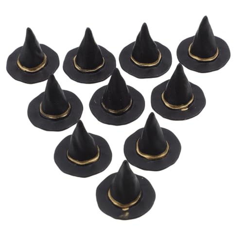 KONTONTY 40 Stück Teiliges Mini Hexenhüte aus Kunststoff Kleine Schwarze Zaubererhüte für DIY Halloween Deko Party Accessoires für Basteln Familienfeiern und Schulaktivitäten von KONTONTY