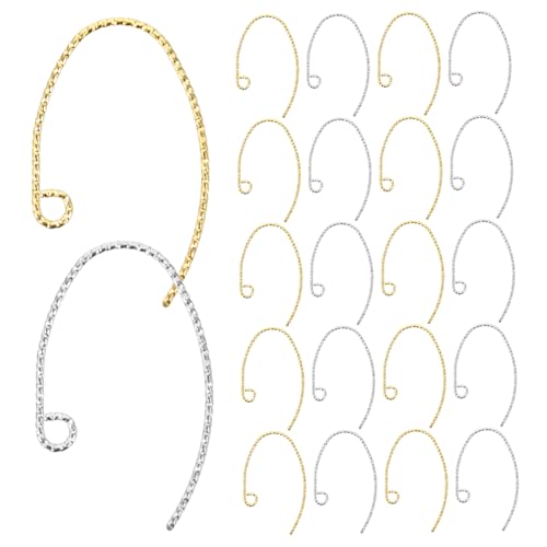 KONTONTY 40 Stück Teiliges Ohrringhaken Kupfer Langlebig und Rutschend DIY Ohrschmuck Zubehör Gold und Silber Geeignet für Damen Geburtstage Hochzeiten und Alltagsgebrauch KONTONTY 40 Stück Teiliges Ohrringhaken Kupfer Langlebig und Rutschend DIY Ohrschmuck Zubehör Gold und Silber Geeignet für Damen Geburtstage Hochzeiten und Alltagsgebrauch von KONTONTY