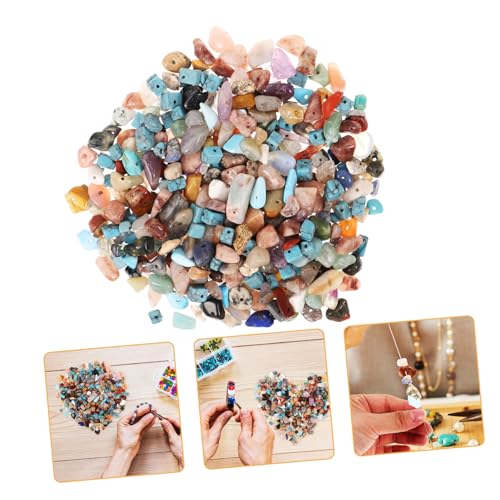 KONTONTY 400 Stück Natursteinperlen Bunte DIY Perlen für Armbänder und Kreative Bastelprojekte Kristall Gemstone Spacer Perlen von KONTONTY